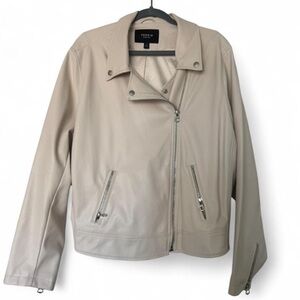 White Faux Leather Moto Jacket